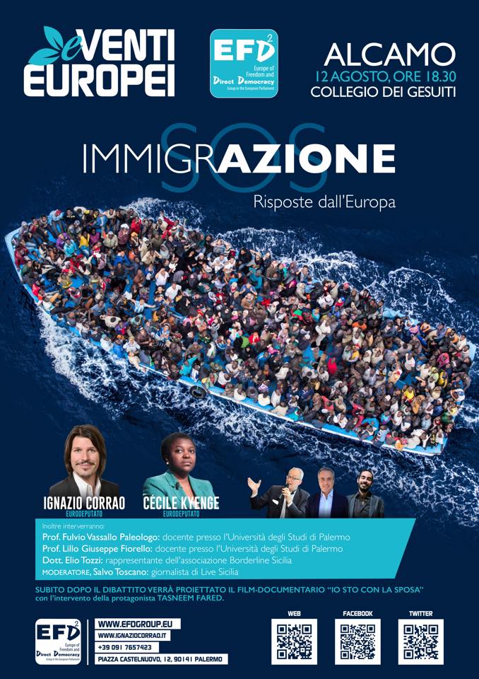 Grafica evento Alcamo immigrazione 12 Agosto